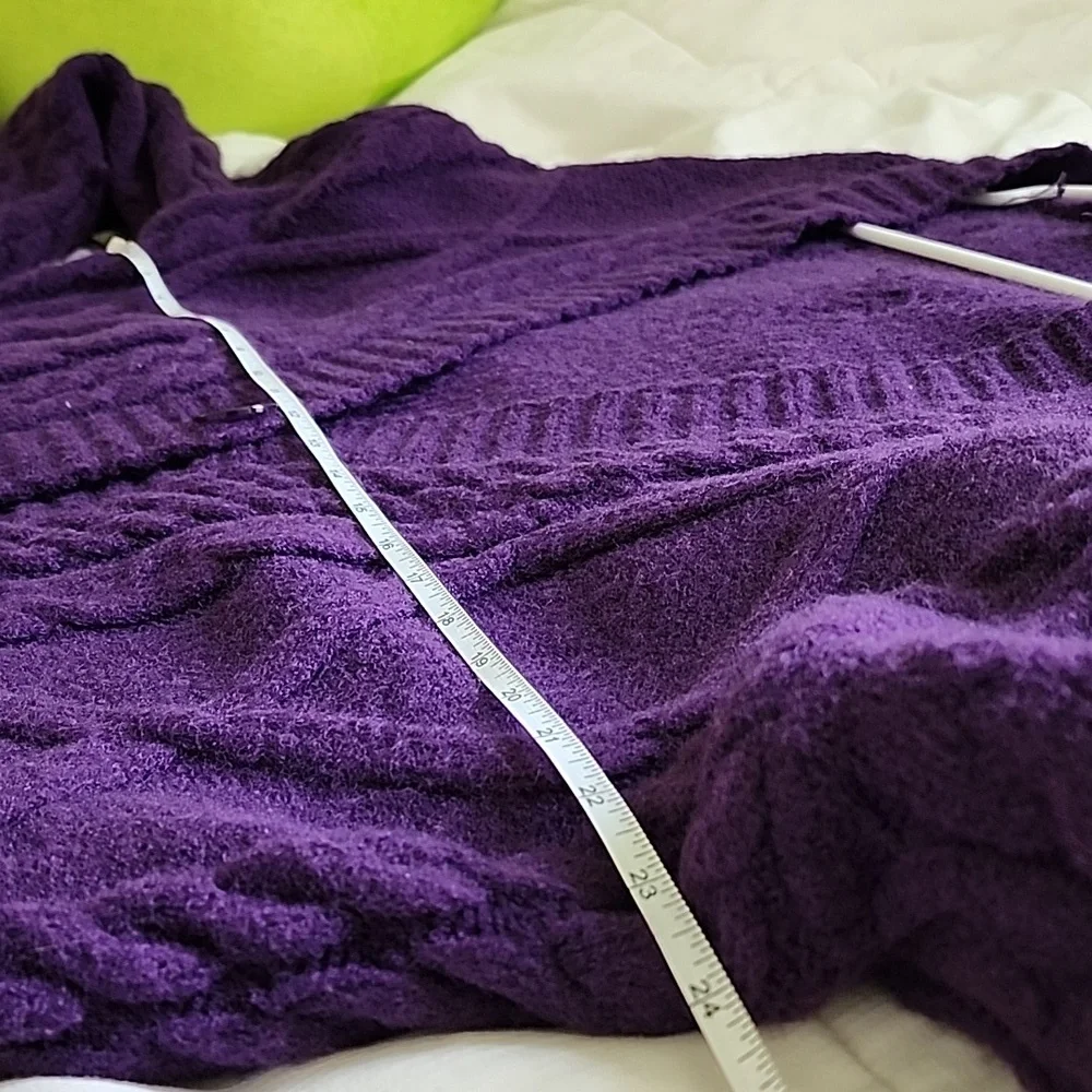 Taylor Swift Speak Now Cardigan Sweater M/L Purple Cable Knit Star Soft - Picture 7 of 9